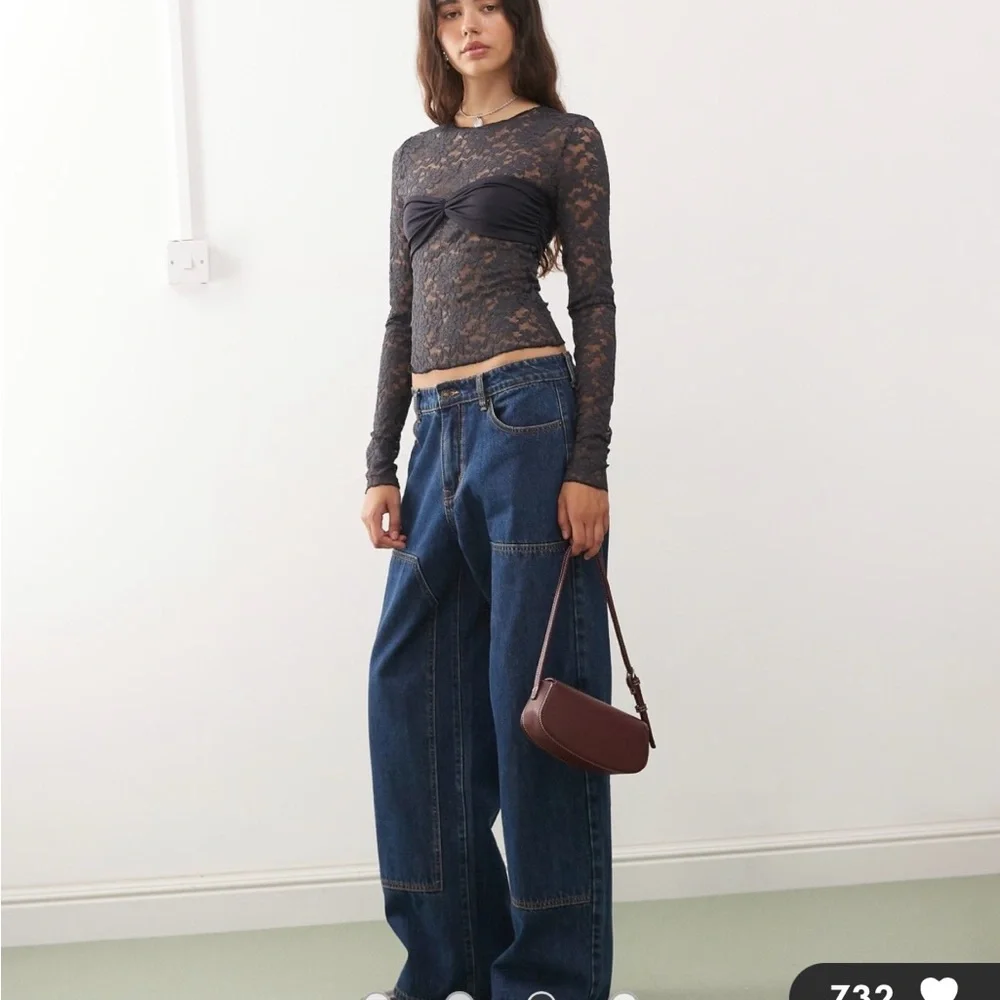 Lioness Midnight long sleeve sheer lace top in black - Picture 6 of 7